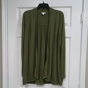 J. Jill Olive Green Linen Blend Cardigan Oversized M